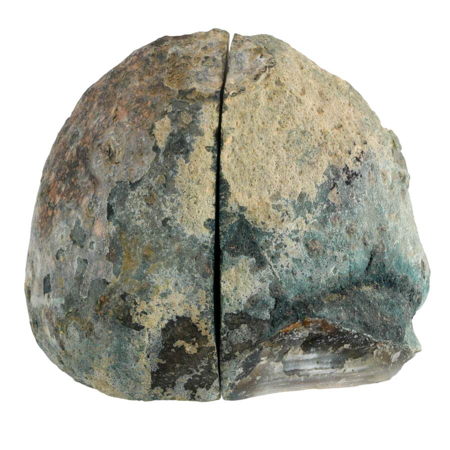 Pair of Sea Green Dyed Bookend Geodes-5