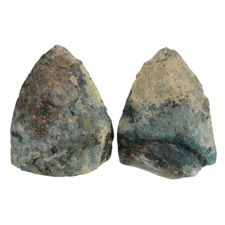 Pair of Sea Green Dyed Bookend Geodes-4