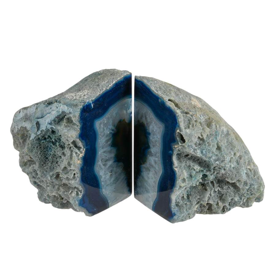 Pair of Dyed Blue Geodes-5