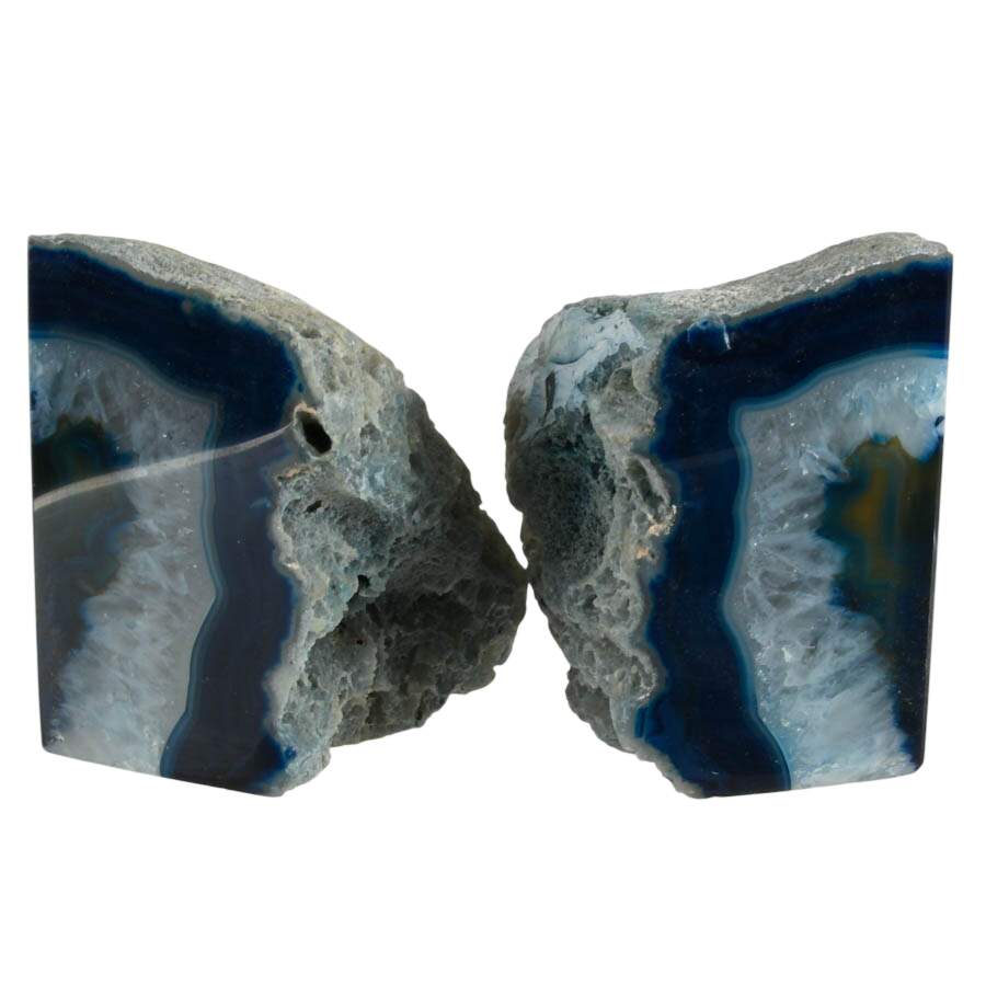 Pair of Dyed Blue Geodes-3