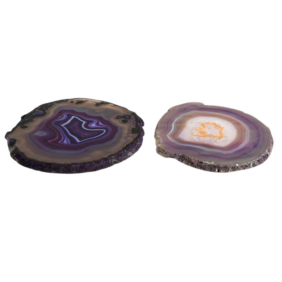 Pair of Dyed Purple Geode Specimens-2