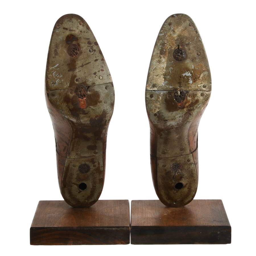 Antique Wooden Shoe Lasts Bookends-7
