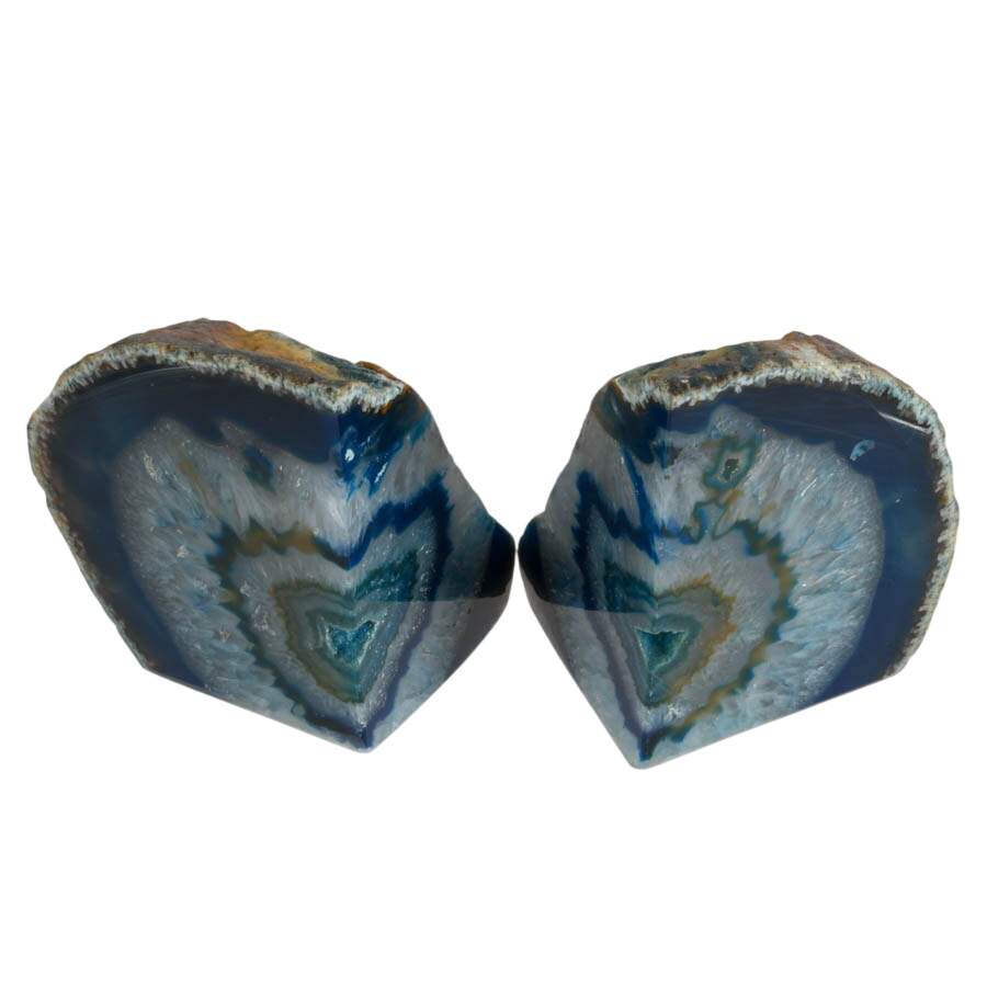 Teal Blue Dyed Druzy Geode Bookends-3