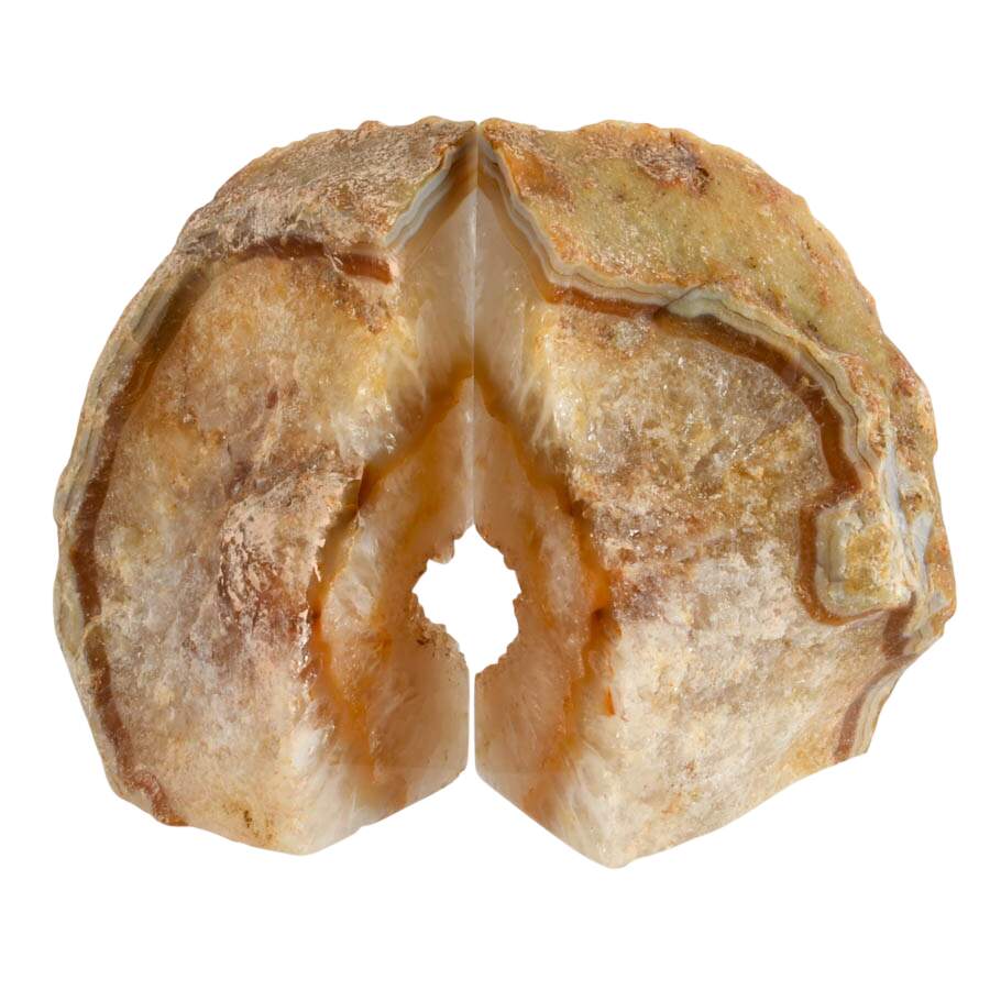 Natural Quartz Geode Specimen Bookends-6