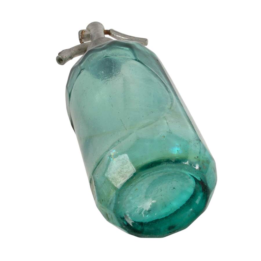 Hand-Blown Green Glass Soda Syphon Seltzer Bottle-7