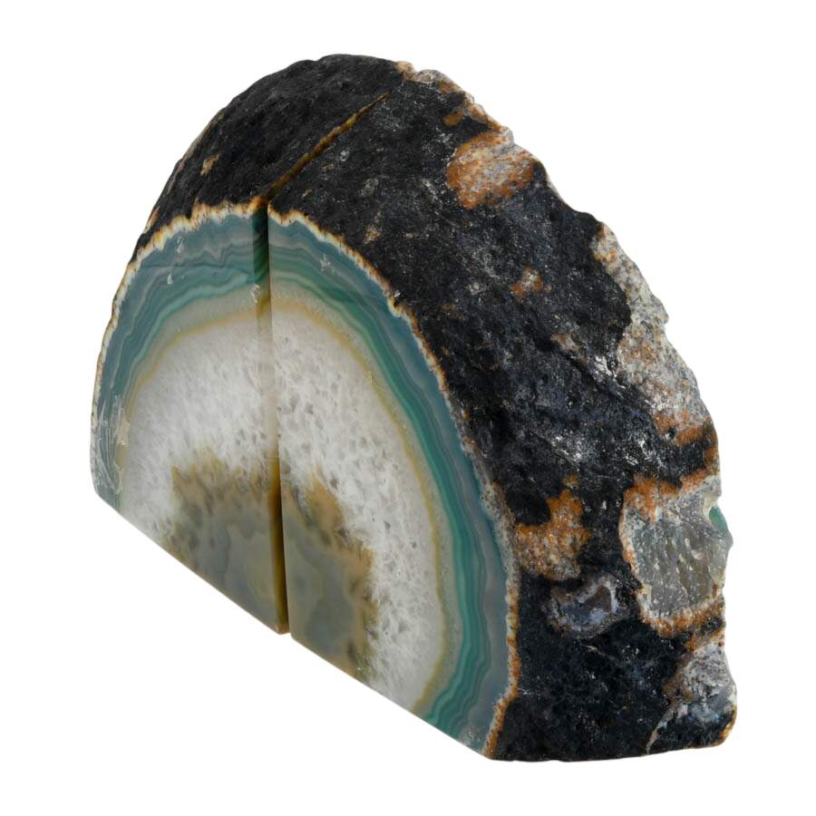 Green Dyed Geode Bookends-6