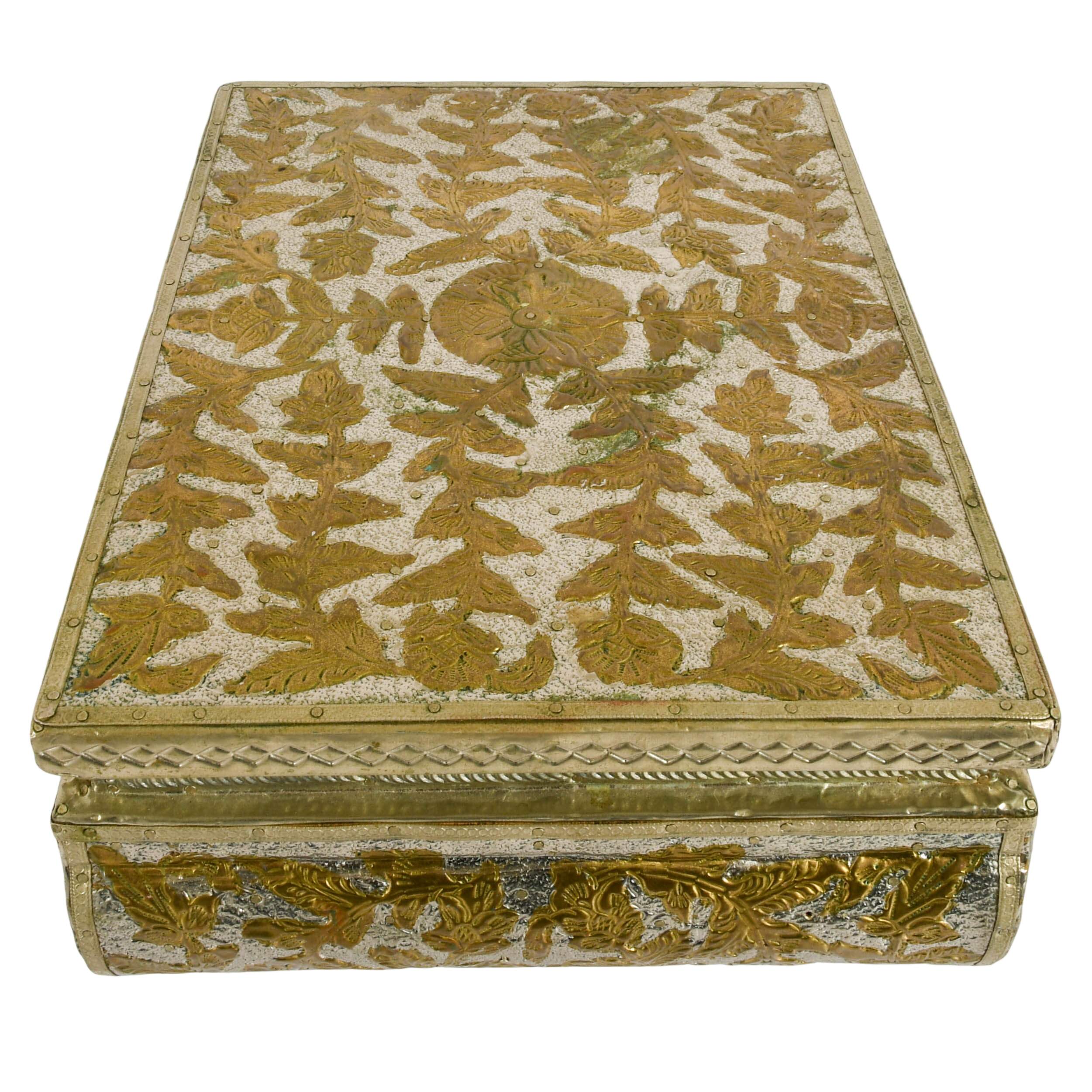 Metal Floral and Geometric Repoussé Base-4