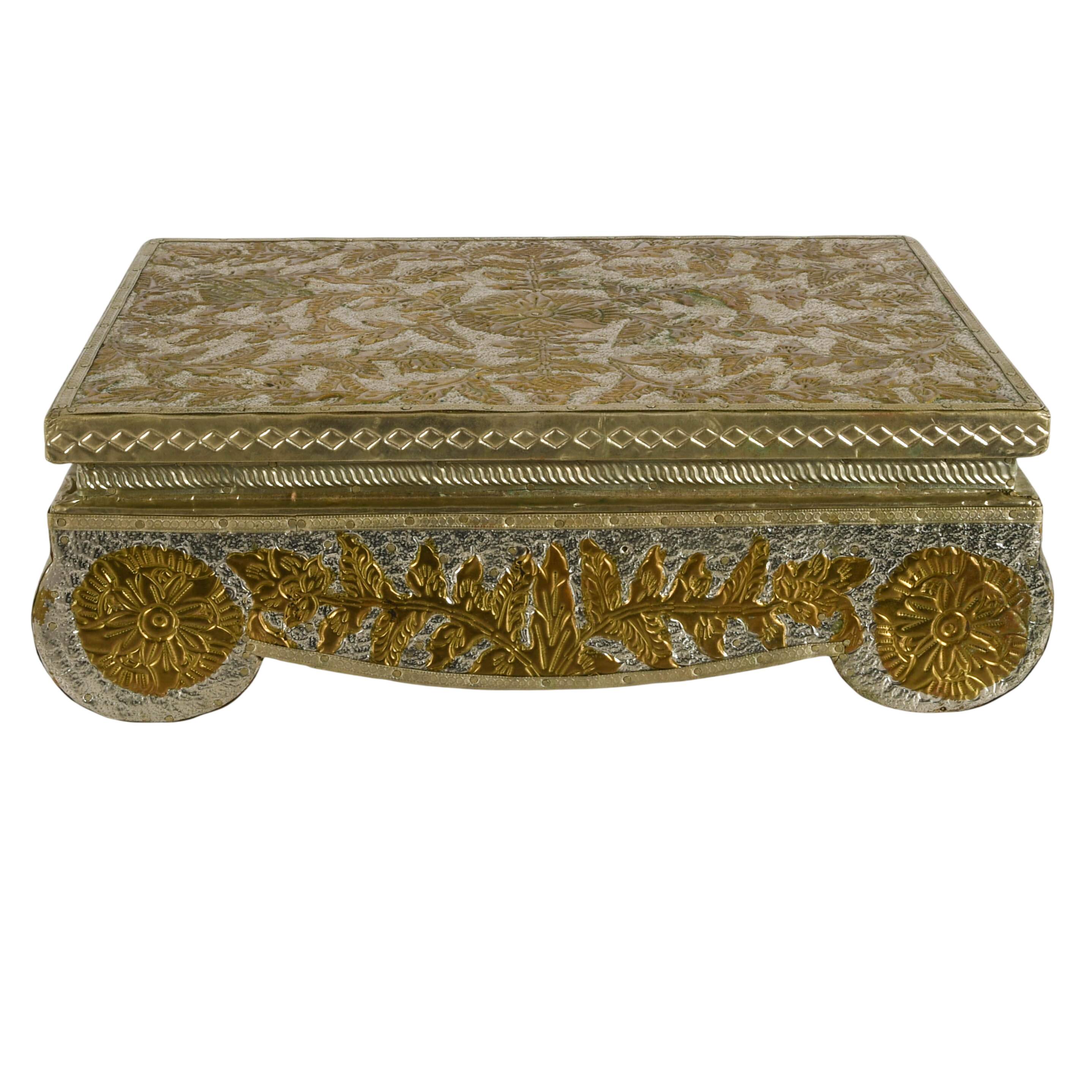 Metal Floral and Geometric Repoussé Base-1