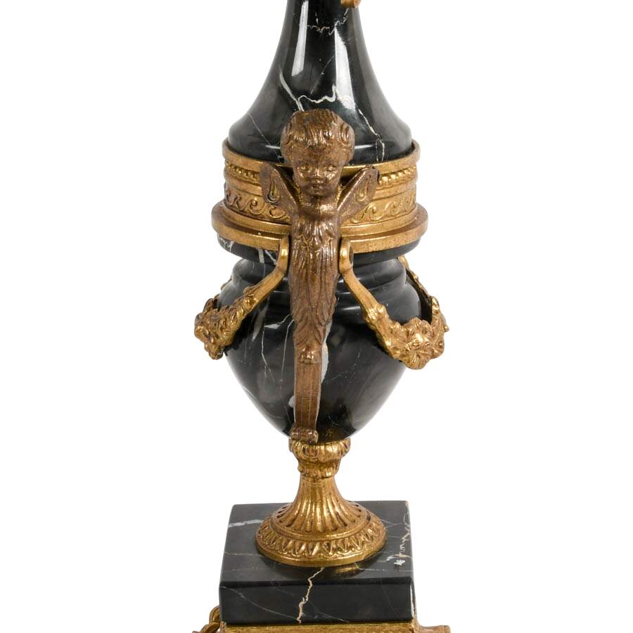 Imperial Italian Brevettato Mantel Clock and Candelabra-11
