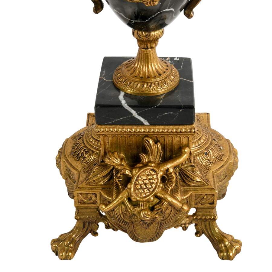 Imperial Italian Brevettato Mantel Clock and Candelabra-10