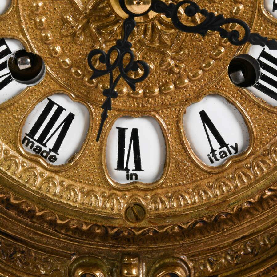 Imperial Italian Brevettato Mantel Clock and Candelabra-7