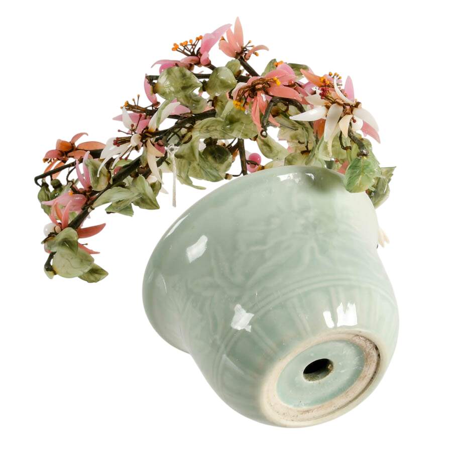 Chinese Bonsai Jade Tree in Celadon Pot-8