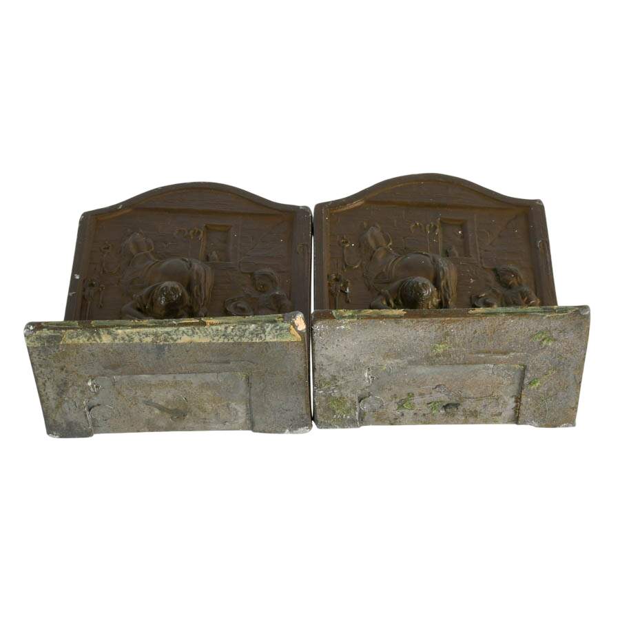 Pair of Bronze "The Village Blacksmith" Bookends-10