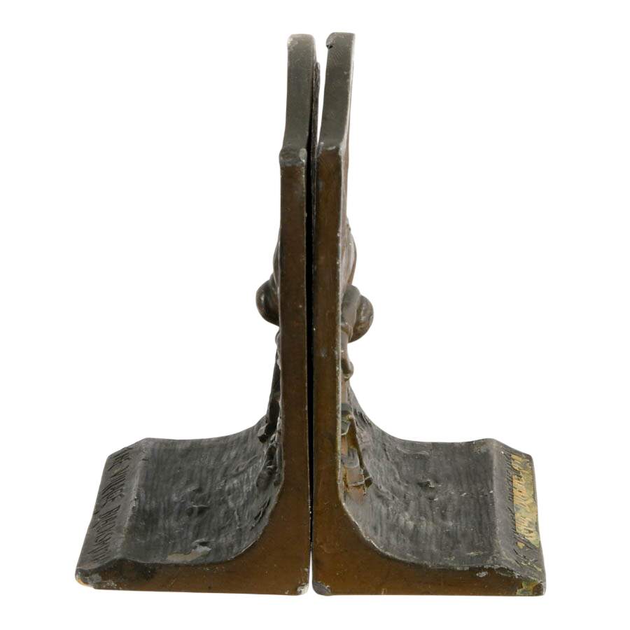 Pair of Bronze "The Village Blacksmith" Bookends-9