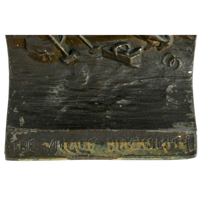 Pair of Bronze "The Village Blacksmith" Bookends-6