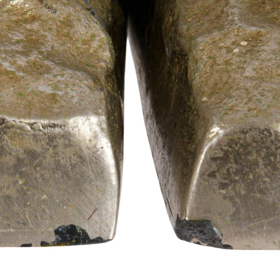 Pair of Vintage Brushed Nickel Whale Bookends After P.M. Craftsman-7