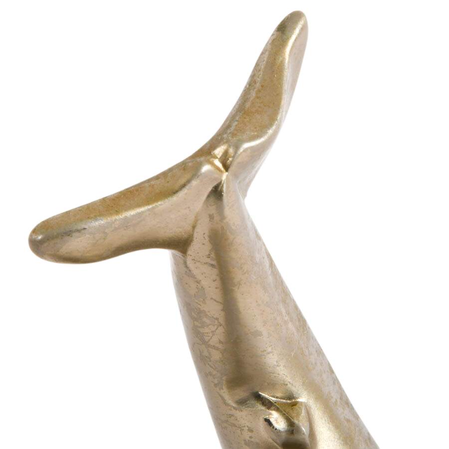 Pair of Vintage Brushed Nickel Whale Bookends After P.M. Craftsman-3