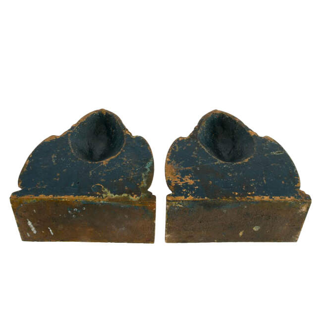 Antique Painted Bronze Neoclassical Goddess Bookends-8