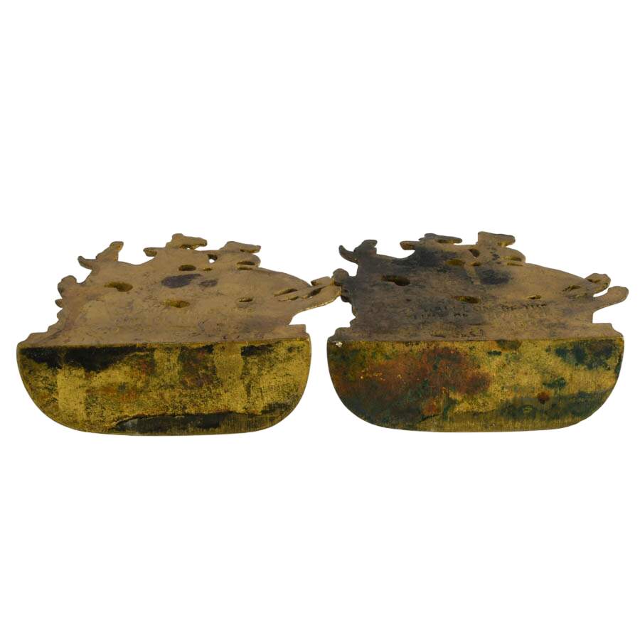 Pair of Nautical Spanish Galleon Ship Metal Bookends-8