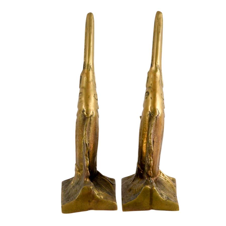 Jumping Marlin Solid Brass Bookends-4