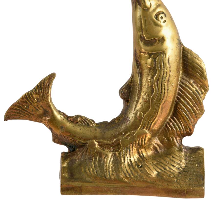 Jumping Marlin Solid Brass Bookends-2