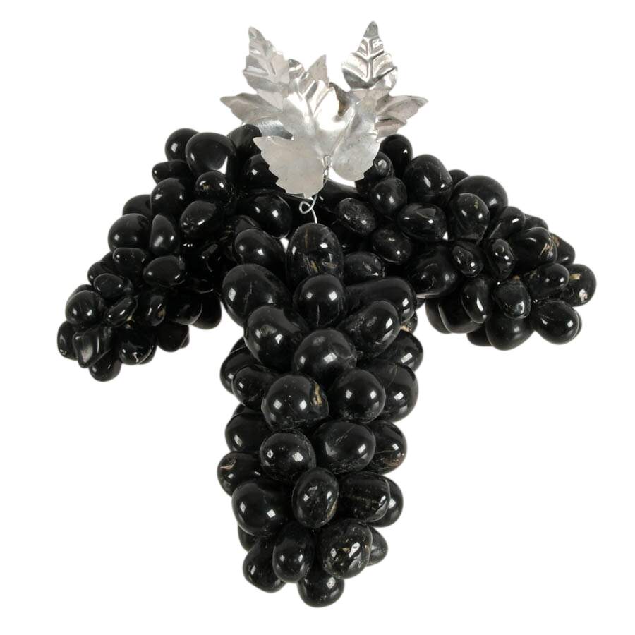 Grouping of Five Black Onyx Stone Grape Clusters-6