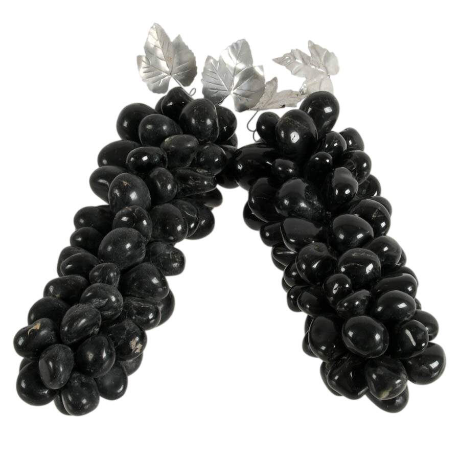 Grouping of Five Black Onyx Stone Grape Clusters-4