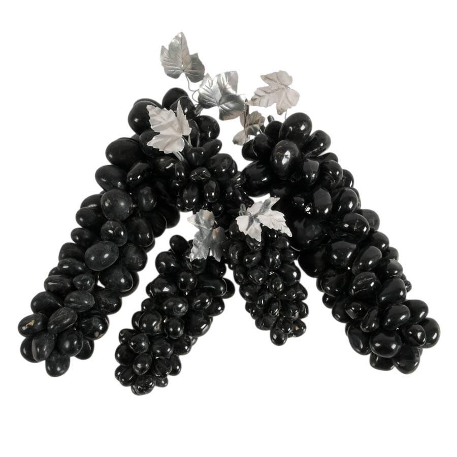 Grouping of Five Black Onyx Stone Grape Clusters-1