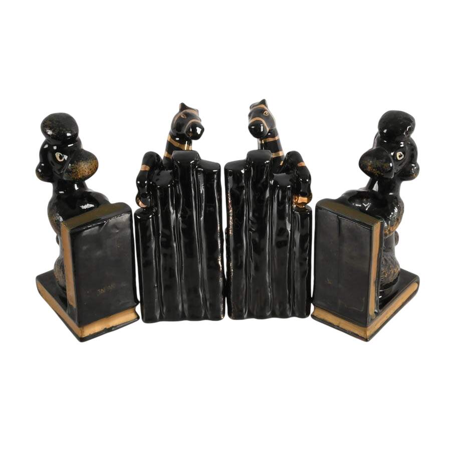 Pair of Japanese Mid-Century Ceramic Animal Bookend Set-9