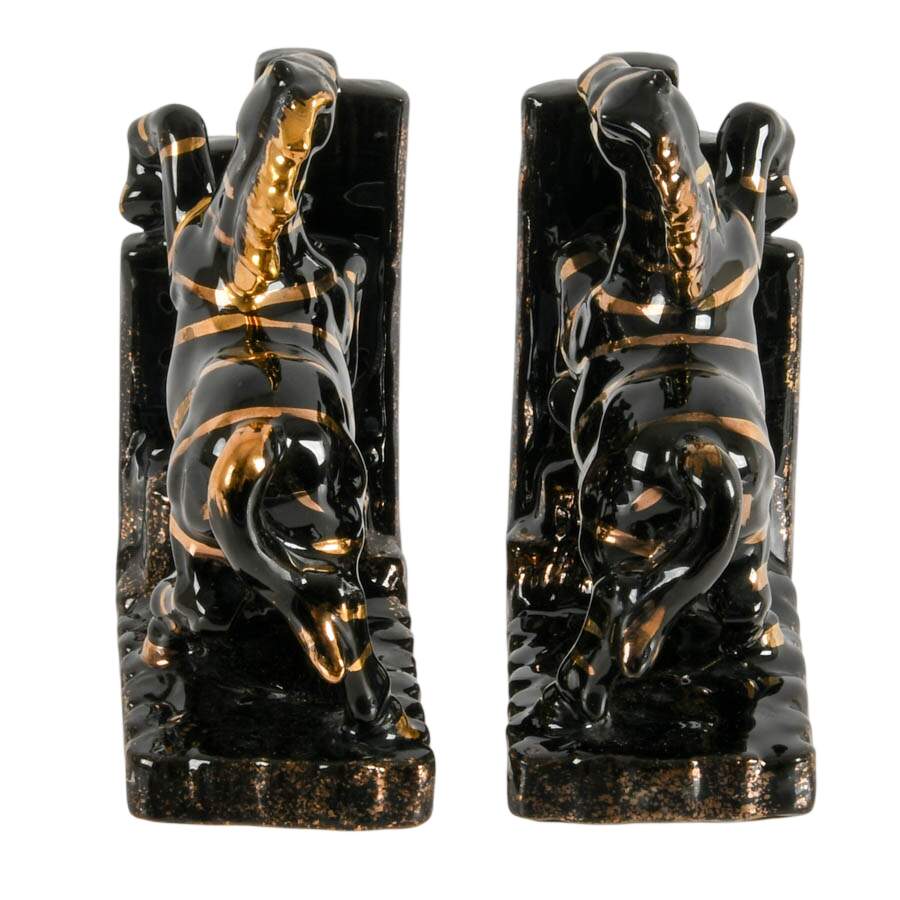 Pair of Japanese Mid-Century Ceramic Animal Bookend Set-4