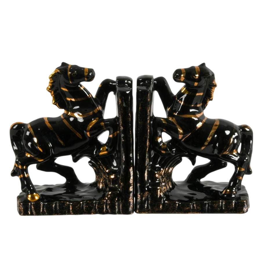 Pair of Japanese Mid-Century Ceramic Animal Bookend Set-2