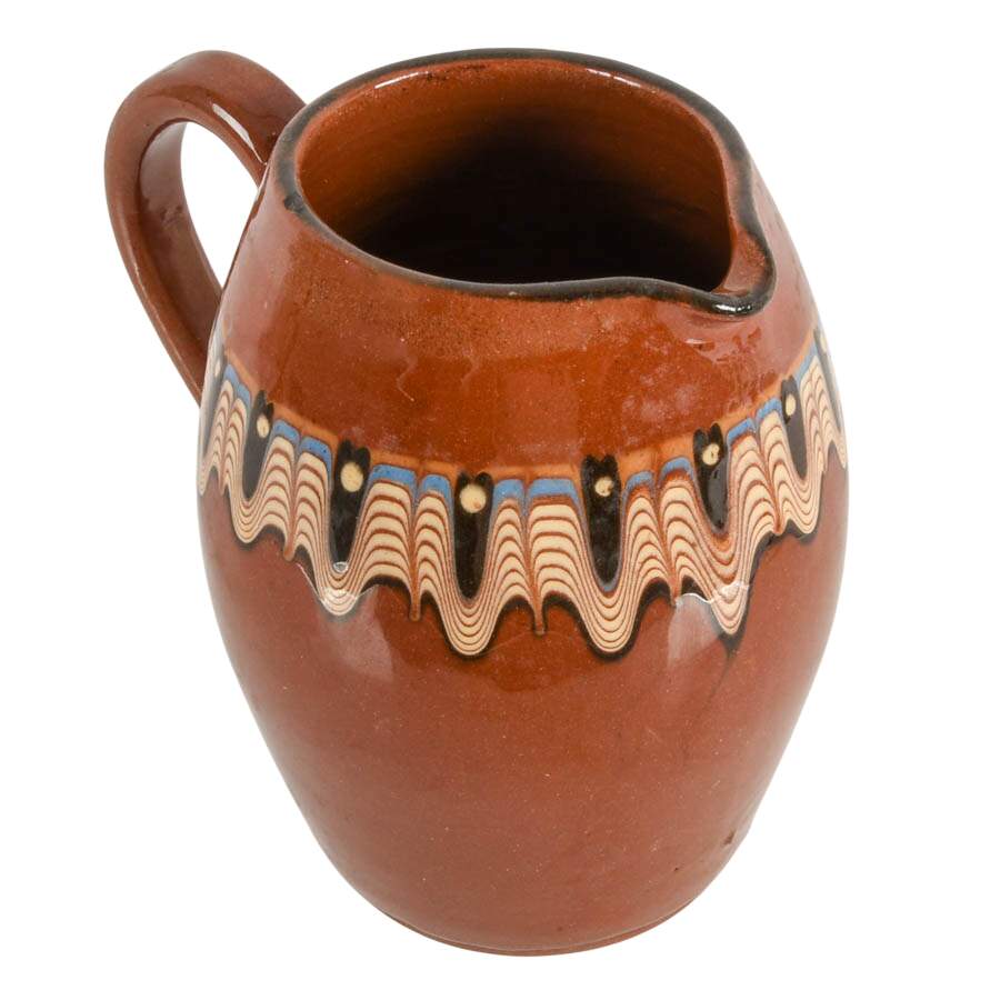 Vintage Bulgarian Sixteen Piece Troyan Drip Glaze Drinkware Set-8