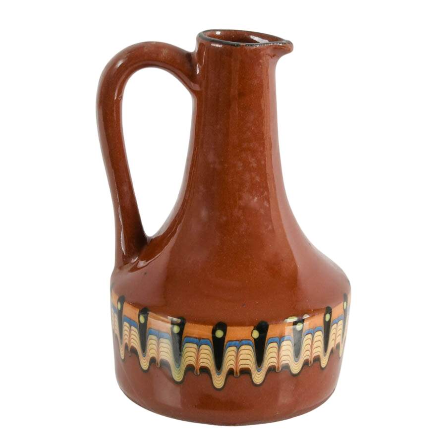 Vintage Bulgarian Sixteen Piece Troyan Drip Glaze Drinkware Set-6
