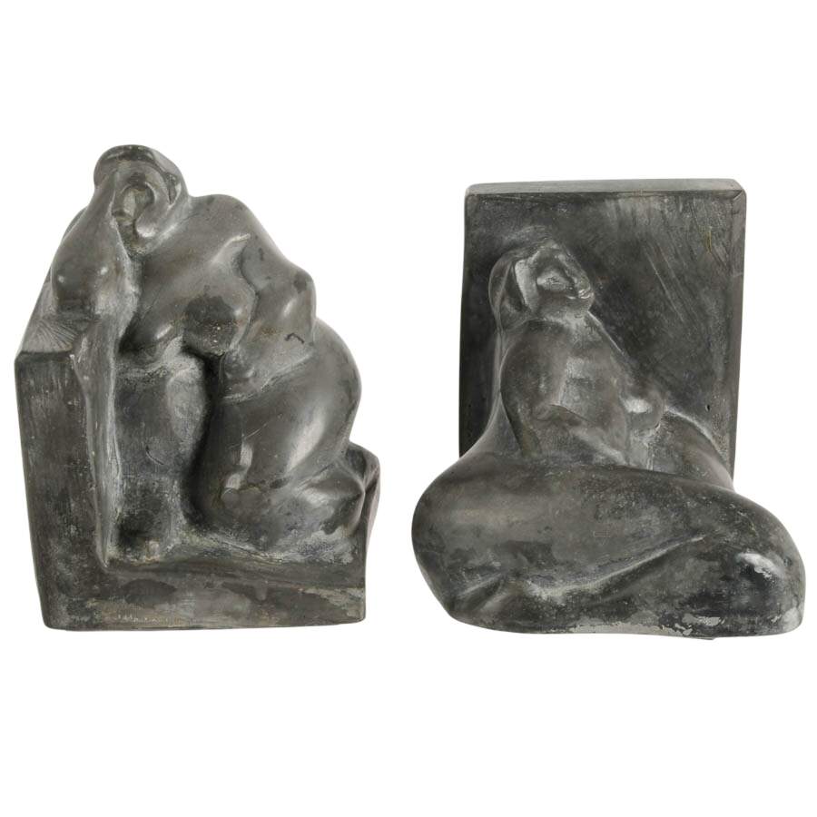 Paul Strauch Ceramic Nude Bookends-5