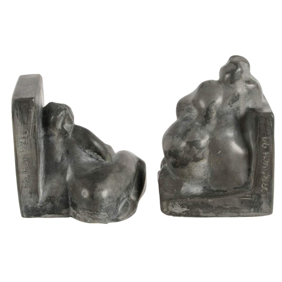 Paul Strauch Ceramic Nude Bookends-3