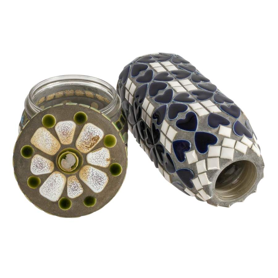 Pair of Artisan Glass Jars-4