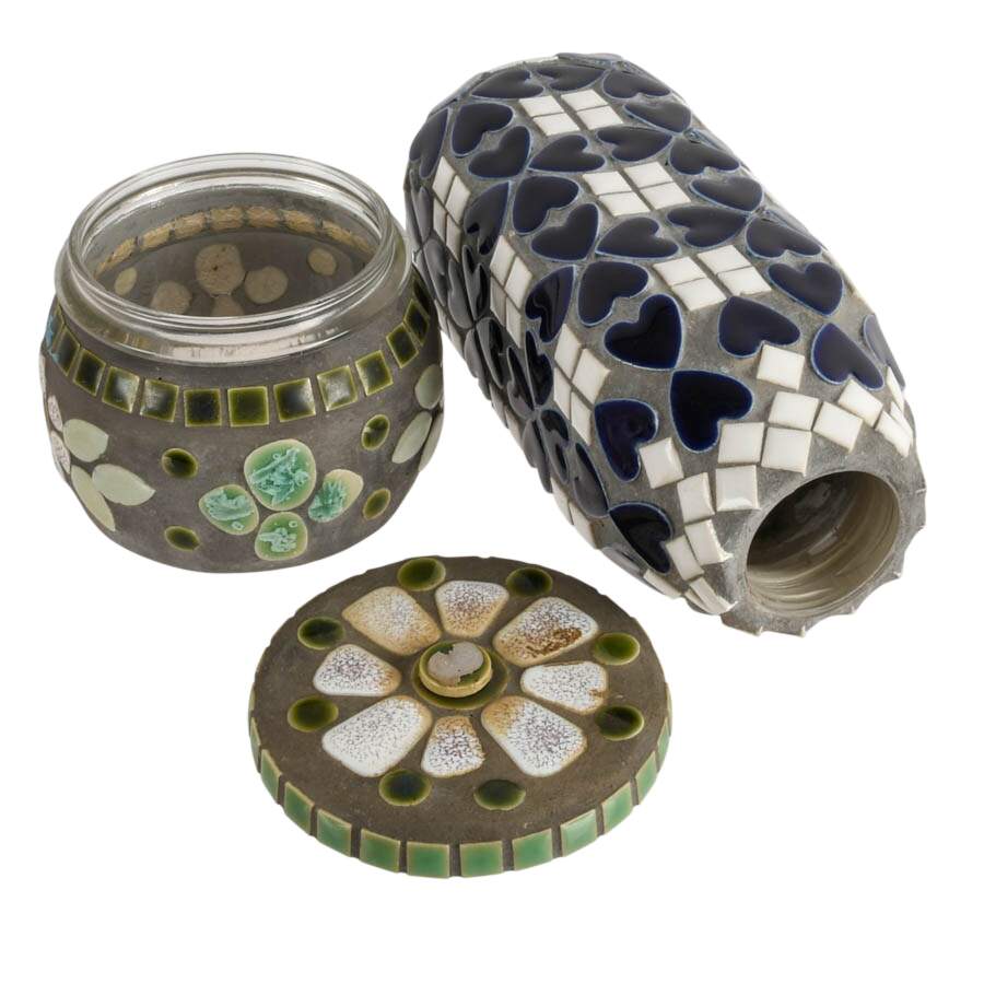 Pair of Artisan Glass Jars-3