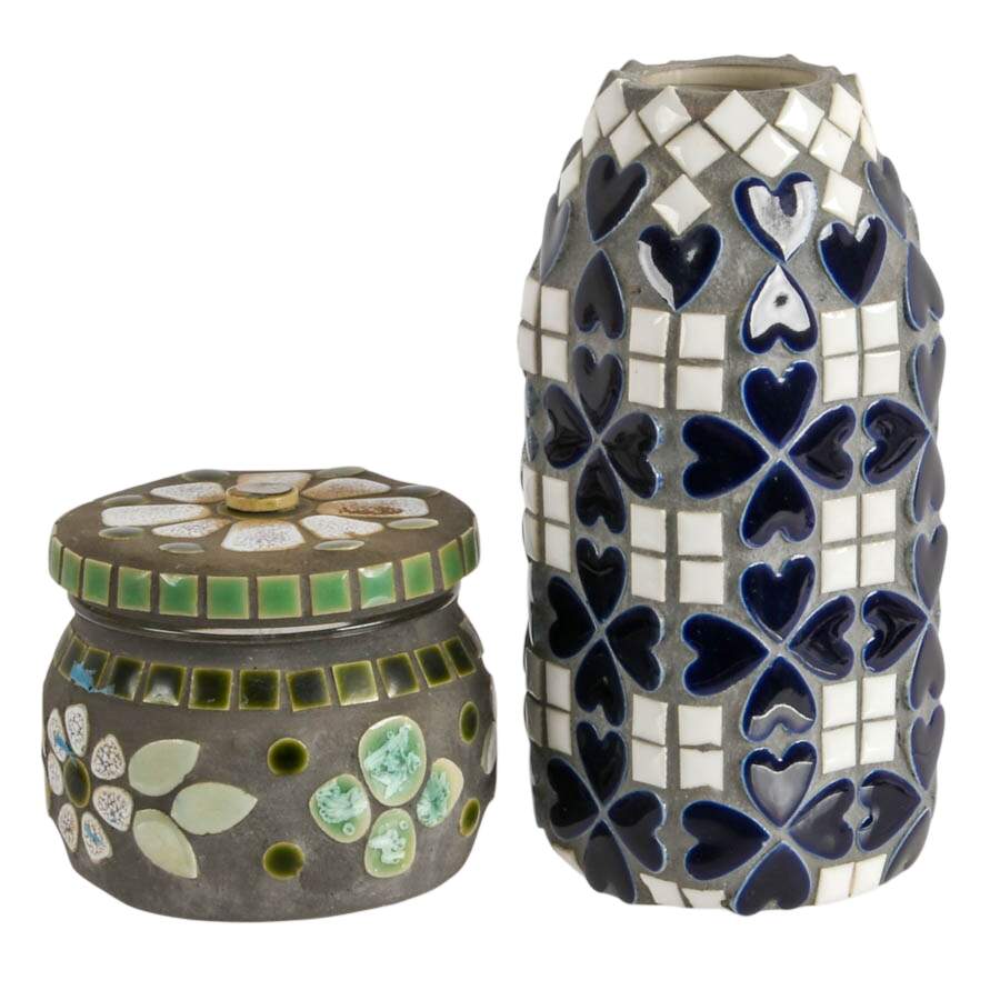 Pair of Artisan Glass Jars-2