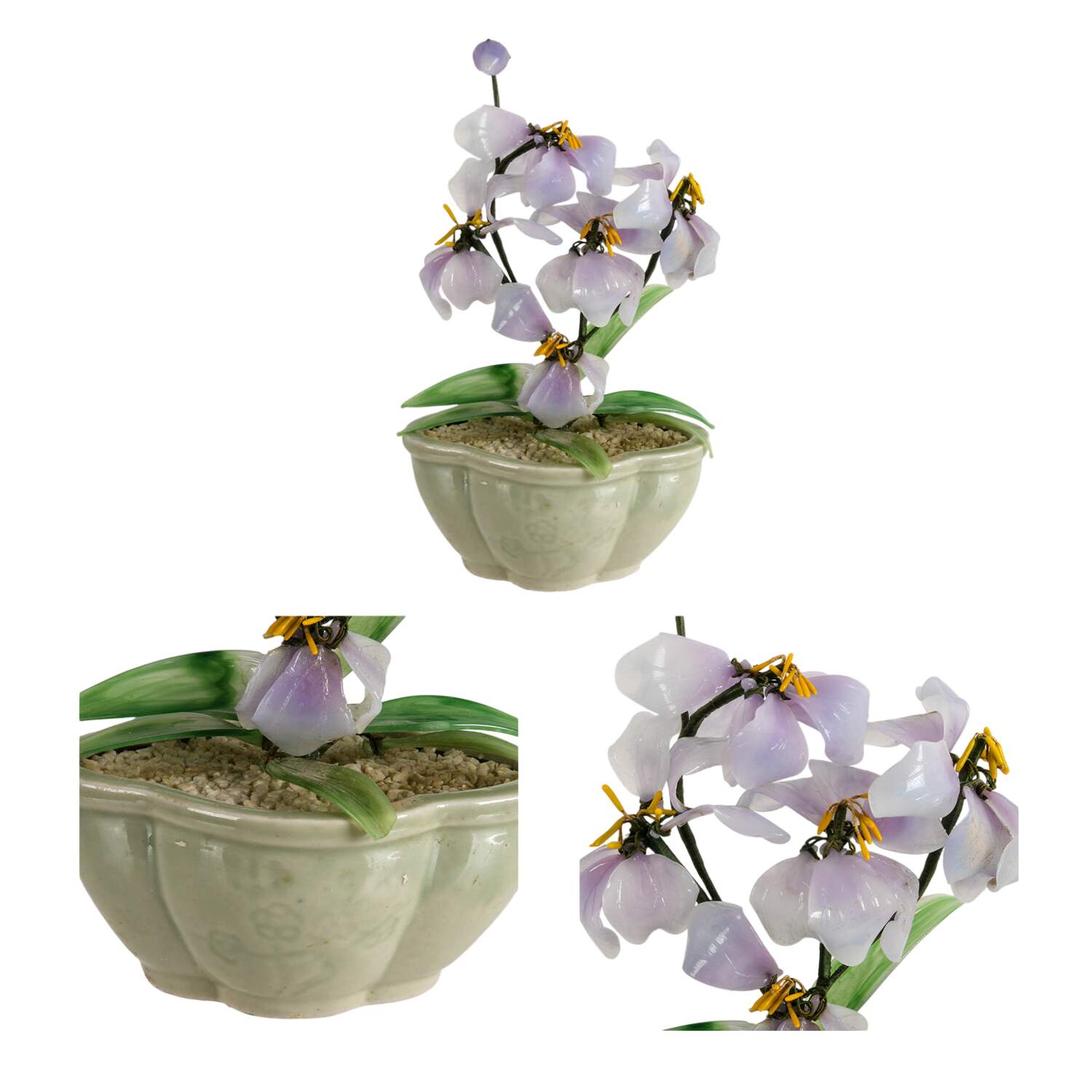 Pair of Chinese Bonsai Jade Tree in Celadon Pots-5