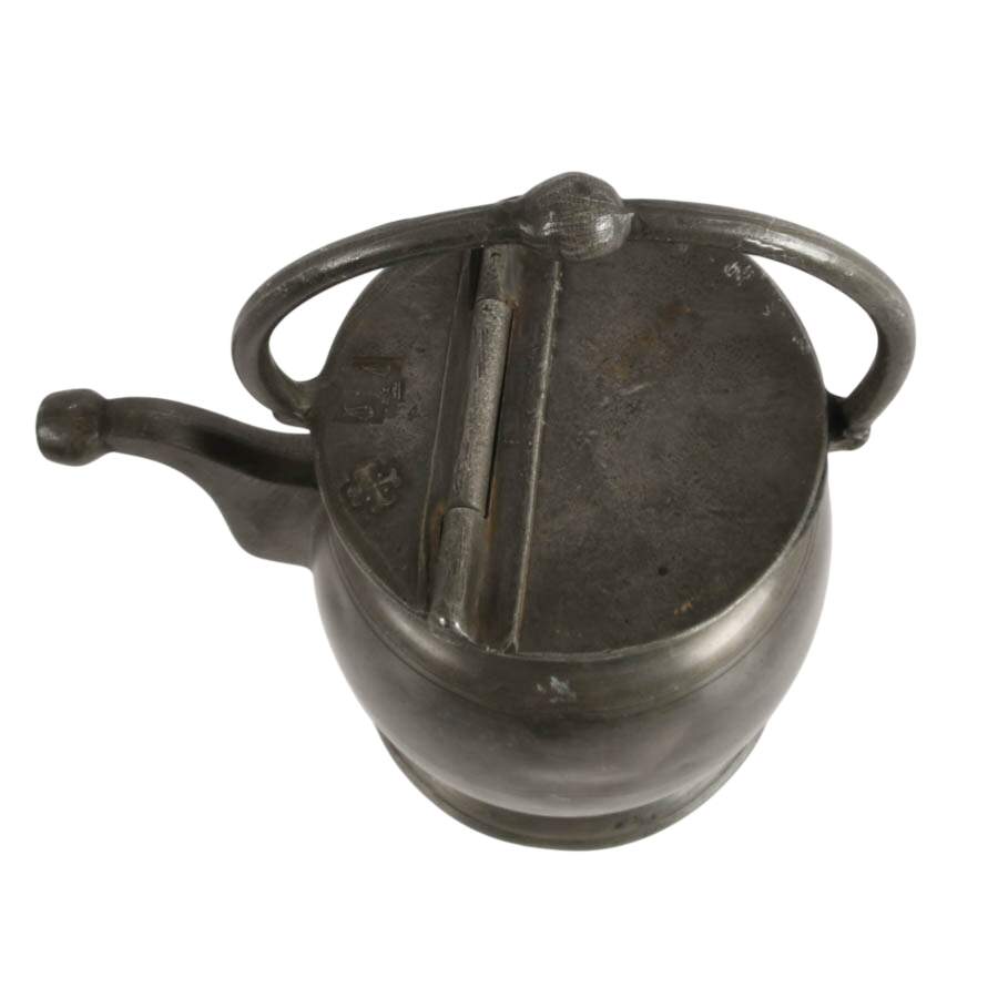 Antique French Pewter "Dourne" Milk Jug-7