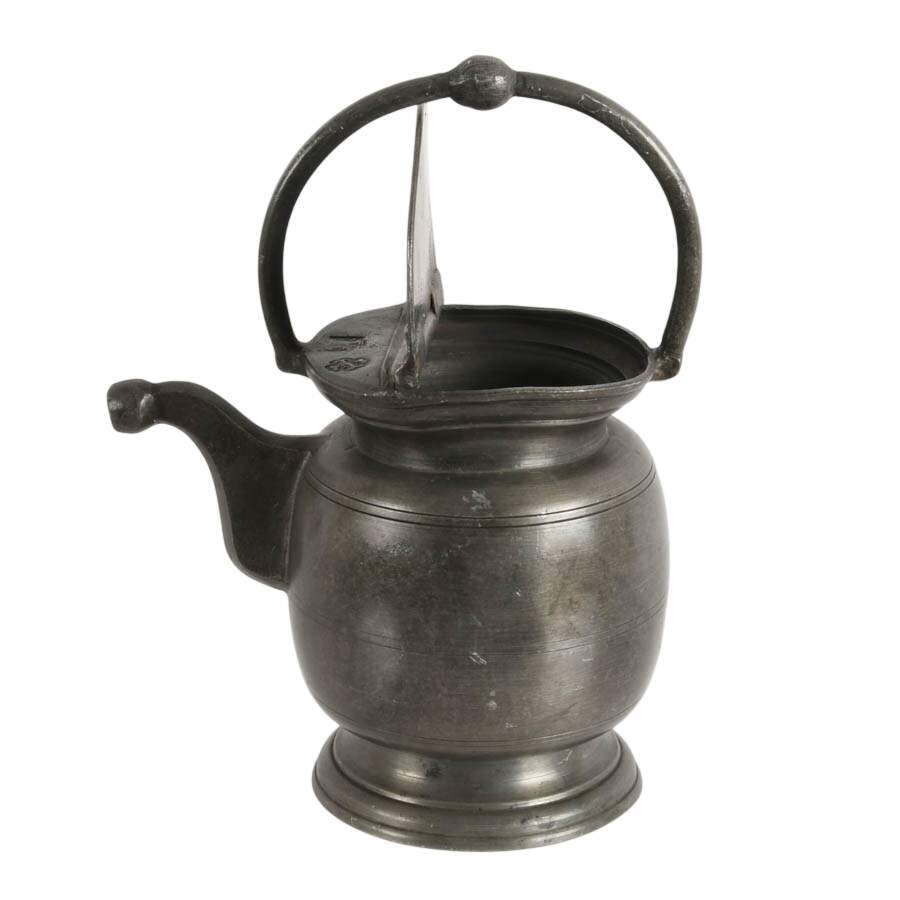 Antique French Pewter "Dourne" Milk Jug-6