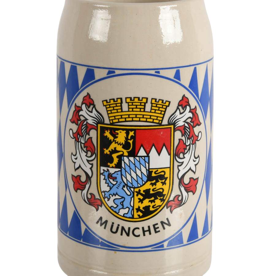 Pair of Franz Stöber Stoneware Beer Steins and a German Pottery Beer Stein-4