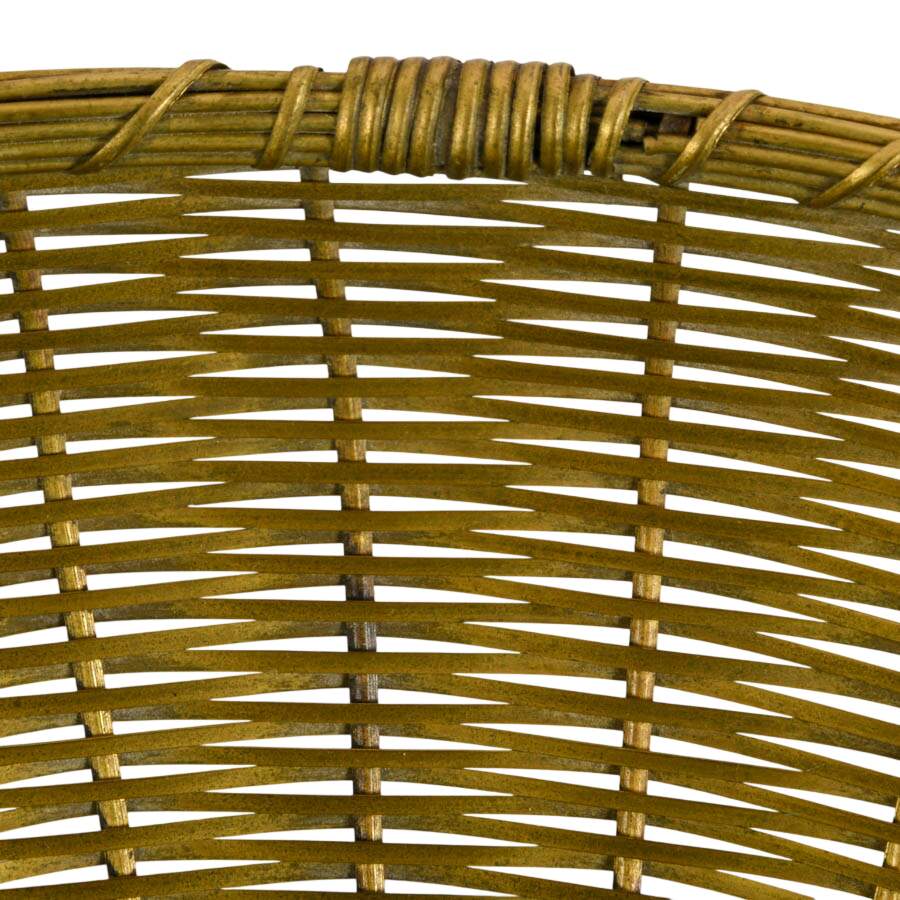 Large Brass Woven Bowl-4