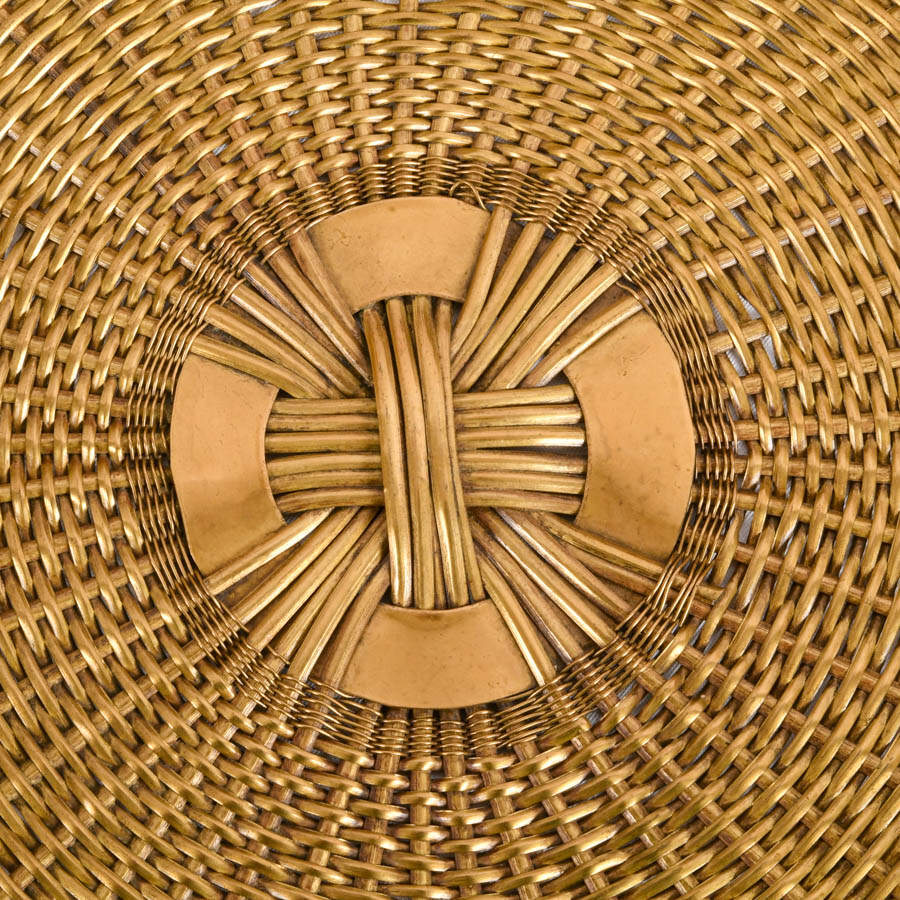 Large Brass Woven Bowl-3