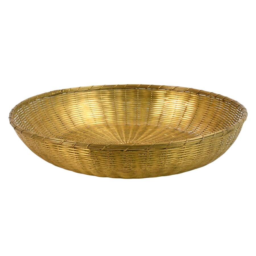 Large Brass Woven Bowl-2