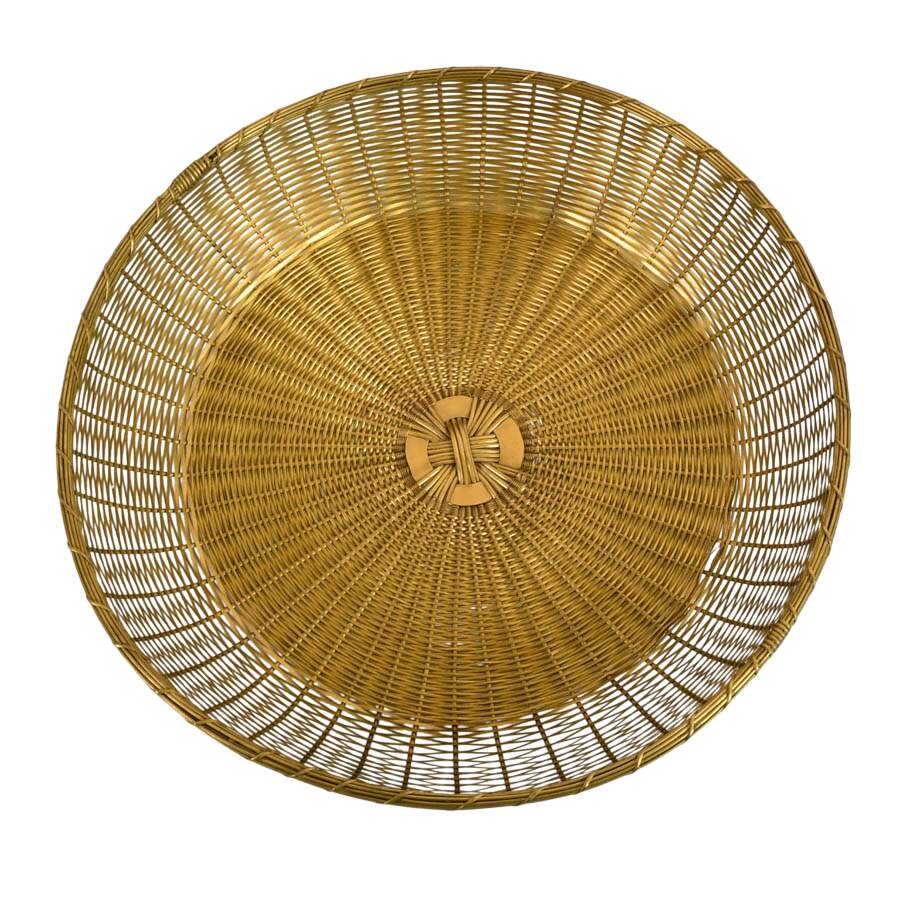 Large Brass Woven Bowl-1
