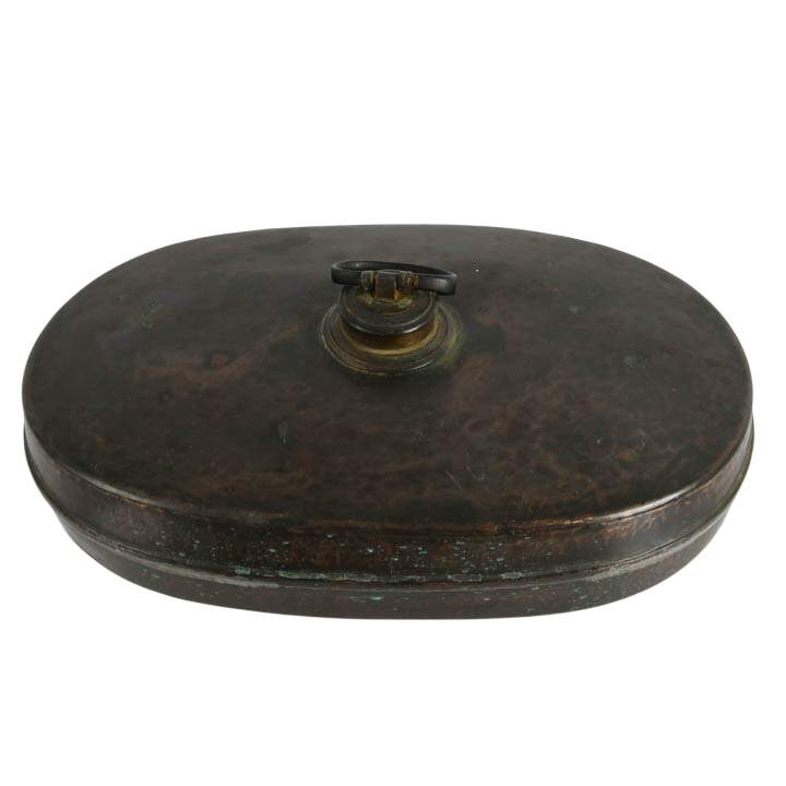 Antique Signed F.A. Schreider Copper Bed Warmer-1