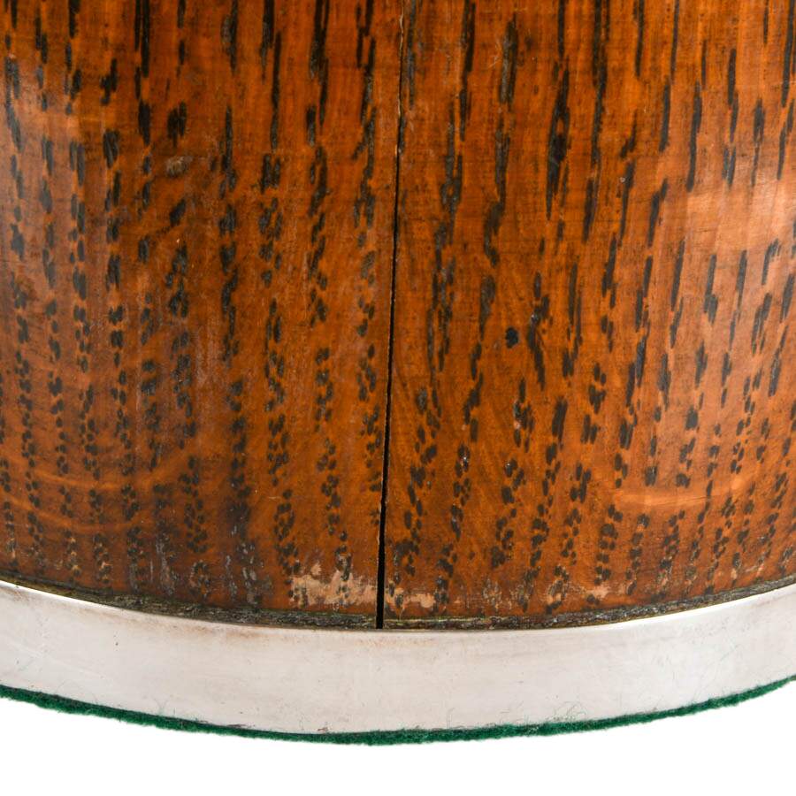 Antique Britannia Plate Nickel Silver English Oak Biscuit Jar-6