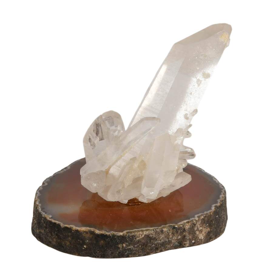 Quartz Crystal Specimen on Wood Display-4