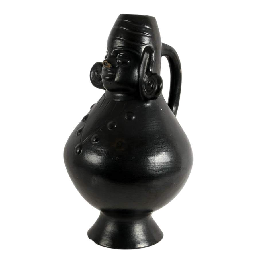 Chavín Culture Blackware Replica Folk-Art Pitcher-6
